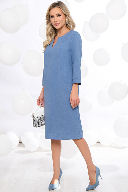 LT Collection Платье 288816 П5411 джинсовый синий