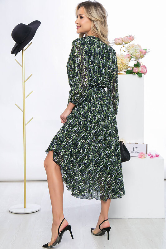 LT Collection Платье 288834 П5479 чёрный, зеленый