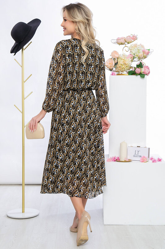 LT Collection Платье 288835 П5478 чёрный, бежевый