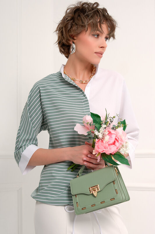 Bellovera Блузка 289033 55Б5025 белый, фисташковый