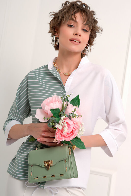 Bellovera Блузка 289033 55Б5025 белый, фисташковый