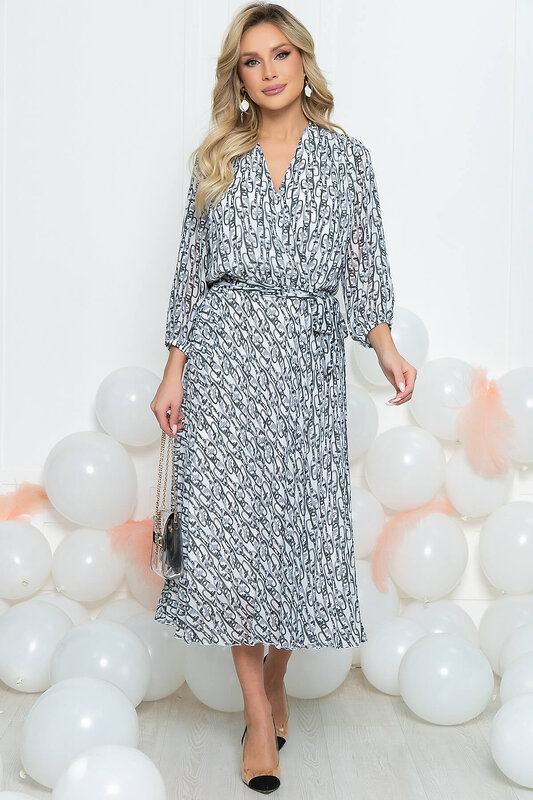 LT Collection Платье 289528 П5477 белый, чёрный