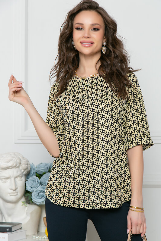 Bellovera Блузка 289758 71Б5051 чёрный, песочный