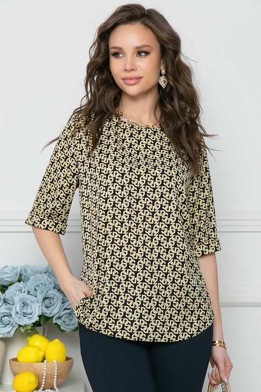 Bellovera Блузка 289758 71Б5051 чёрный, песочный