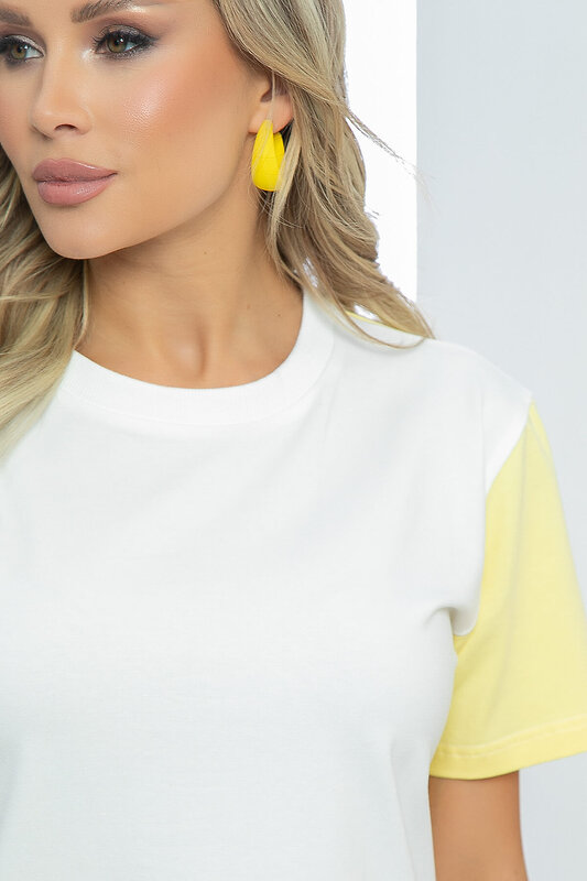 LT Collection Футболка 291264 Б5597 белый, нежно-жёлтый