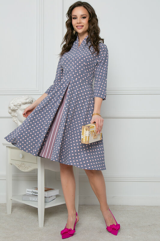 Bellovera Платье 292385 55П5101 серый, розовый