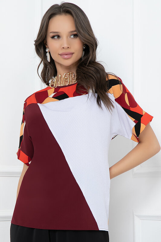 Bellovera Блузка 293563 55Б5131 красный, оранжевый, жёлтый