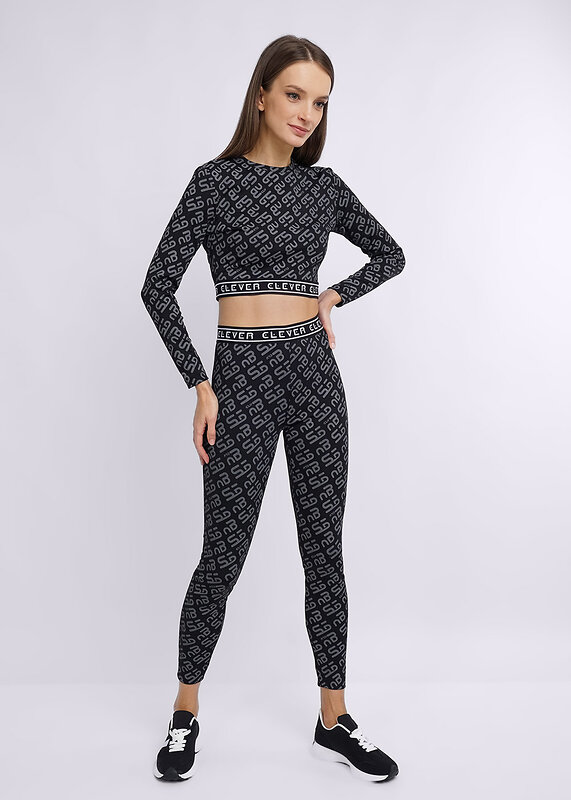 CLEVER Лосины 294098 LL23-101/2 э чёрный/серый