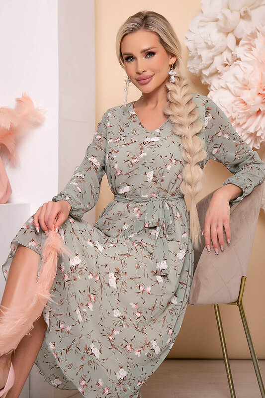 LT Collection Платье 297276 П5778 оливковый