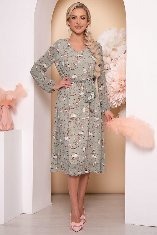 LT Collection Платье 297276 П5778 оливковый