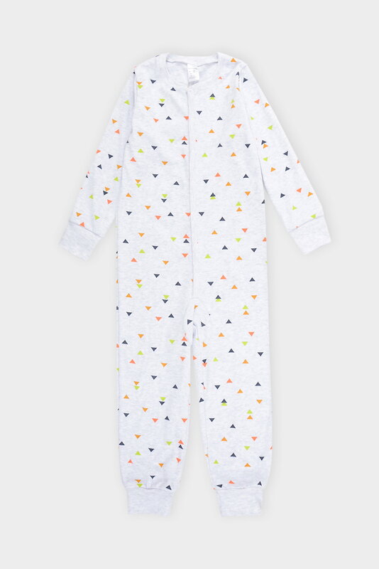 CROCKID Комбинезон 298502 К 6268 треугольники на св.сером меланже