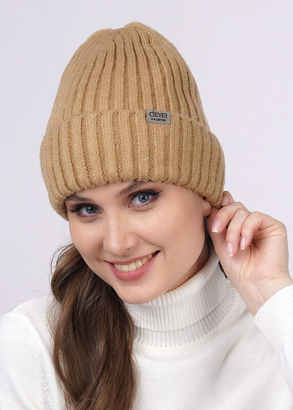 CLEVER Шапка 299399 413213ап флис т.бежевый