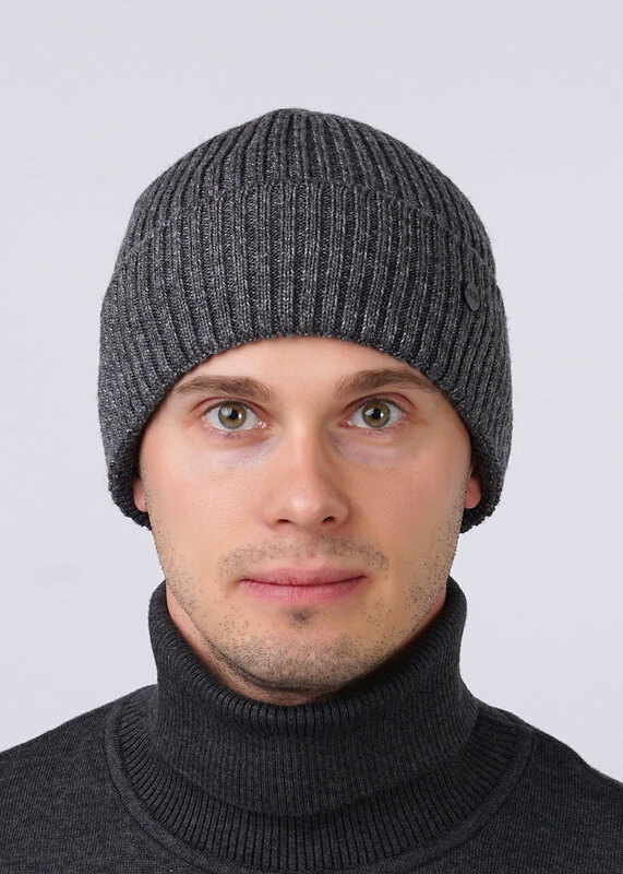 CLEVER Шапка 299418 413280аш флис меланж св.серый/меланж т.серый