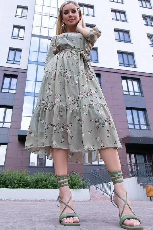 LT Collection Платье 303269 П6073 оливковый