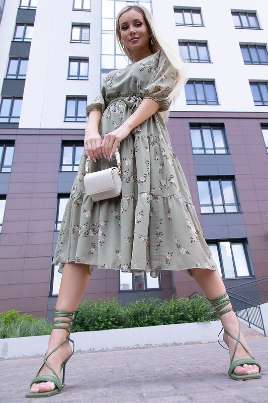 LT Collection Платье 303269 П6073 оливковый