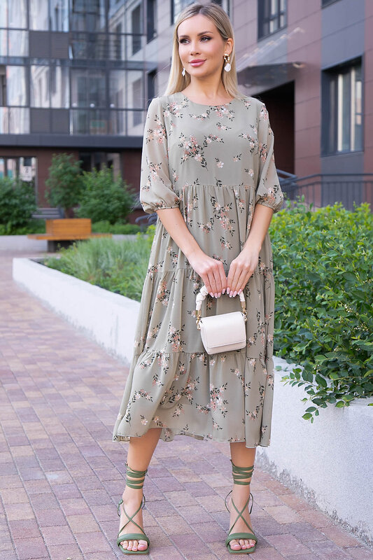 LT Collection Платье 303269 П6073 оливковый