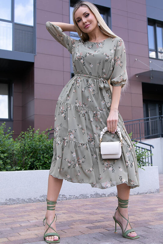 LT Collection Платье 303269 П6073 оливковый