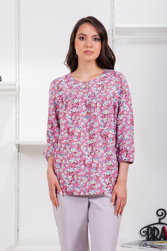 Braslava Блузка 305162 4281-4 тёмно-розовый цветы