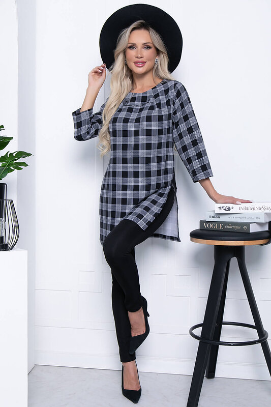 LT Collection Туника 310968 Б7213 серый, чёрный