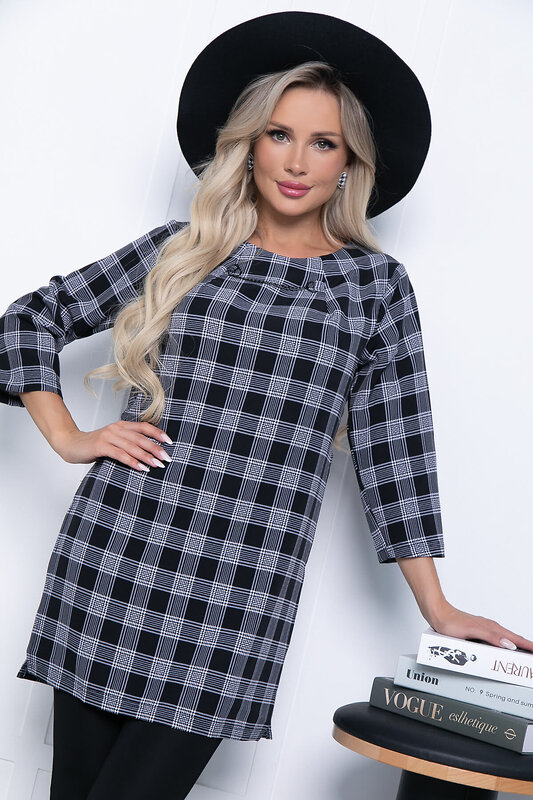 LT Collection Туника 310968 Б7213 серый, чёрный