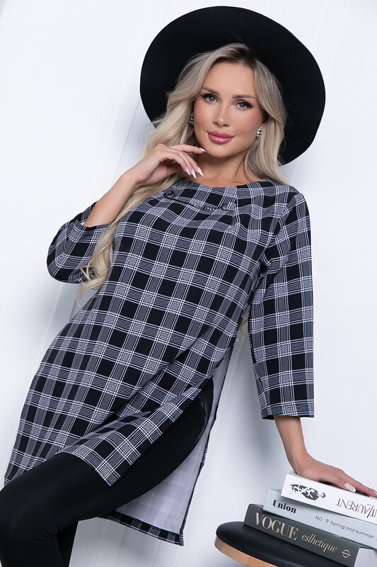 LT Collection Туника 310968 Б7213 серый, чёрный