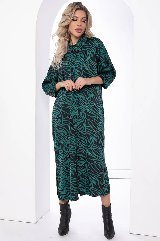 LT Collection Платье 335515 П8035 чёрный, зелёный