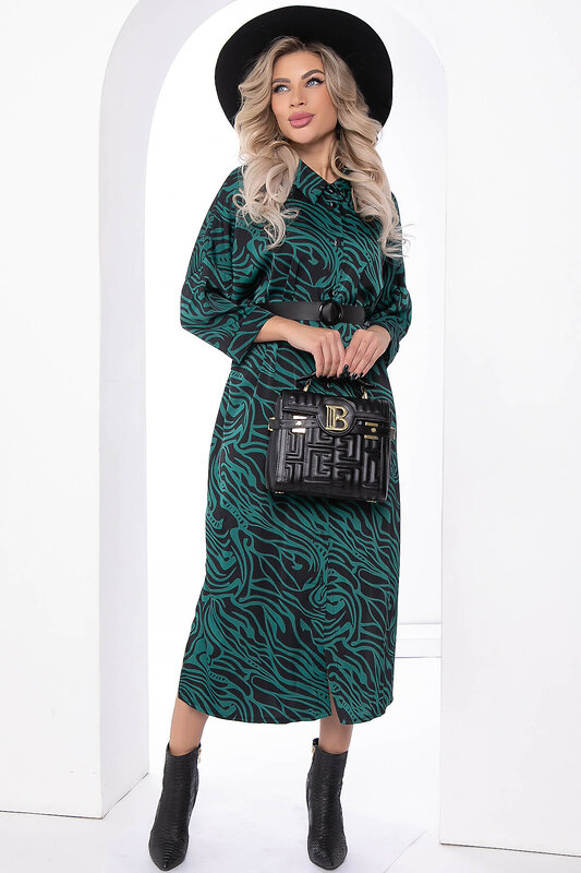LT Collection Платье 335515 П8035 чёрный, зелёный
