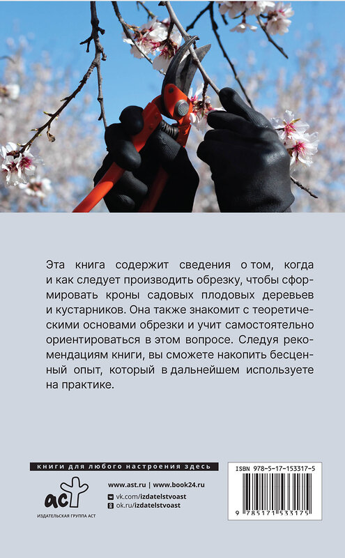 АСТ Ирина Окунева "Обрезка плодовых деревьев, кустарников. Правила и советы для начинающих" 380819 978-5-17-153317-5