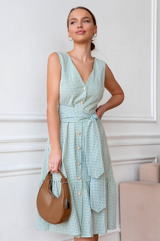 Open-style Платье 389846 5729 светло зеленый коричневый