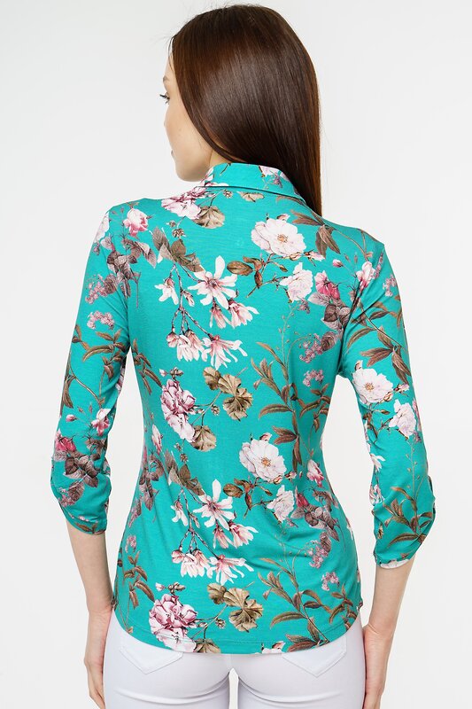 Binita Рубашка 61848 657/1-5 изумрудно-розовый