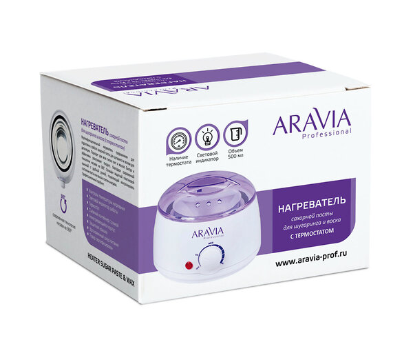 ARAVIA Professional Нагреватель с термостатом (воскоплав) 500 мл сахарная паста и воск, 1 шт 406741 8012 