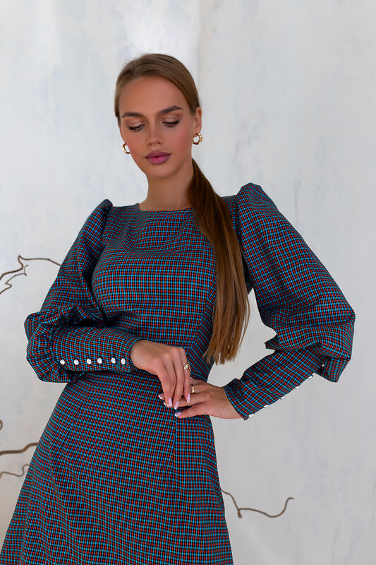 Open-style Платье 414645 4991 синий/оранжевый