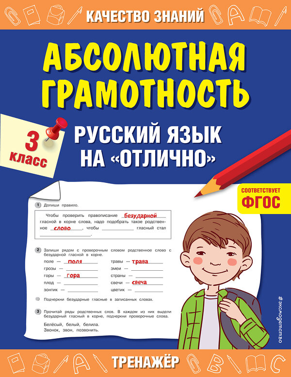 Эксмо Г. В. Дорофеева "Абсолютная грамотность. Русский язык на «отлично». 3 класс" 419285 978-5-04-116799-8 