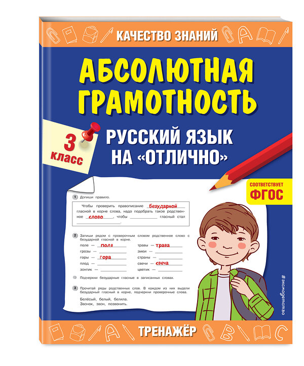 Эксмо Г. В. Дорофеева "Абсолютная грамотность. Русский язык на «отлично». 3 класс" 419285 978-5-04-116799-8 