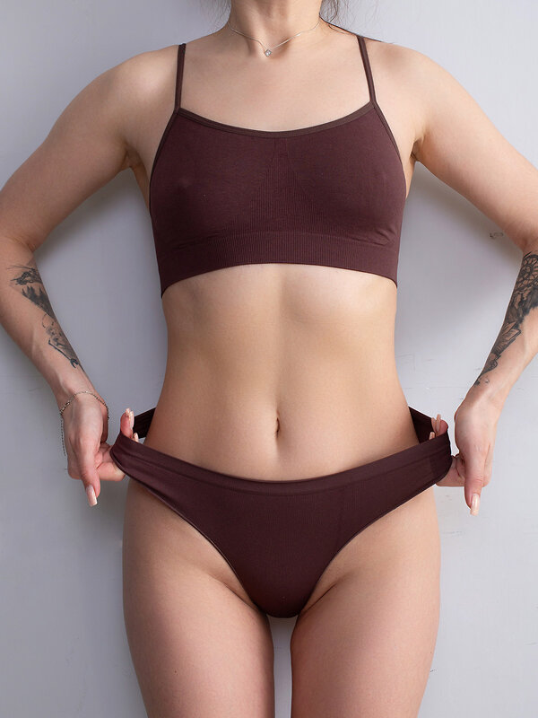 JS Giulia Трусы 423505 BRASILIAN BRIEFS COLORS brown