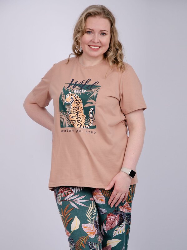 Malina Пижама 525811 3142 кофе/зелёный