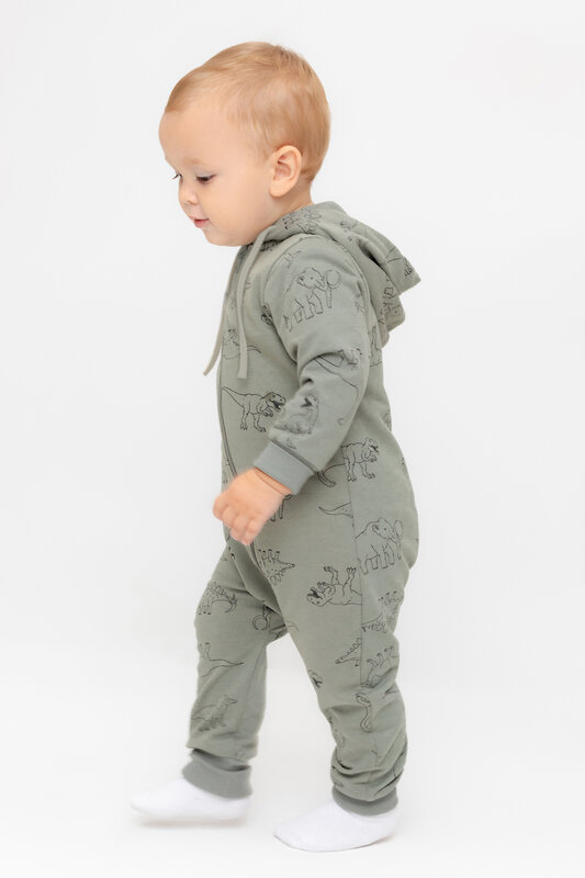 CROCKID Комбинезон 529250 КР 6545 зеленый чай, динозавры
