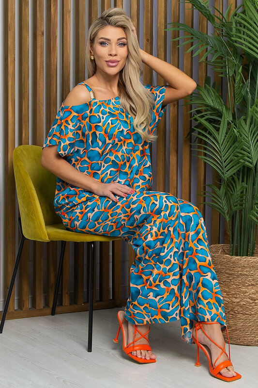 LT Collection Костюм 532713 К13457-5М голубо-оранжевый