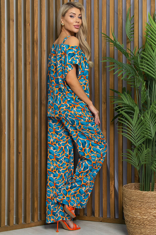 LT Collection Костюм 532713 К13457-5М голубо-оранжевый