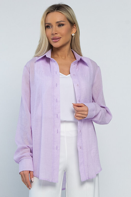 LT Collection Рубашка 532730 Б13486-7М лавандовый