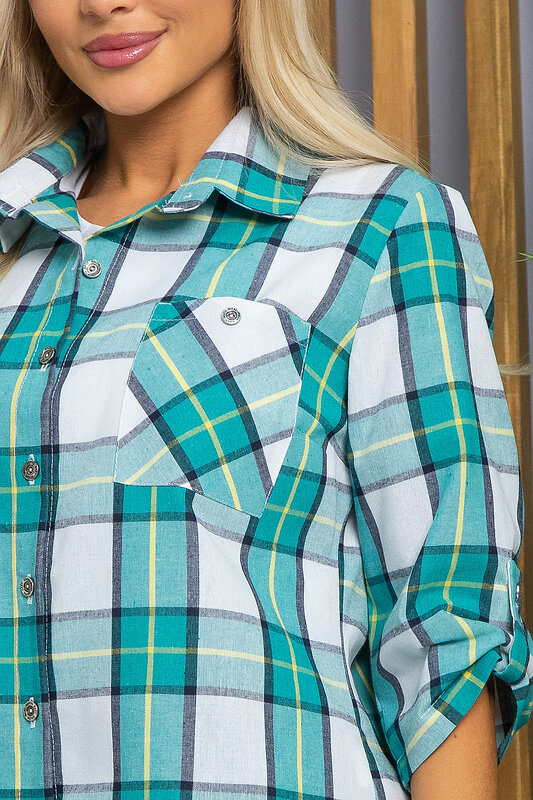 LT Collection Рубашка 533674 Б13397-18М серо-зелёный