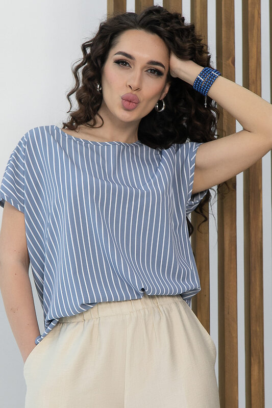 LT Collection Блуза 534678 Б13540-1М джинсовый