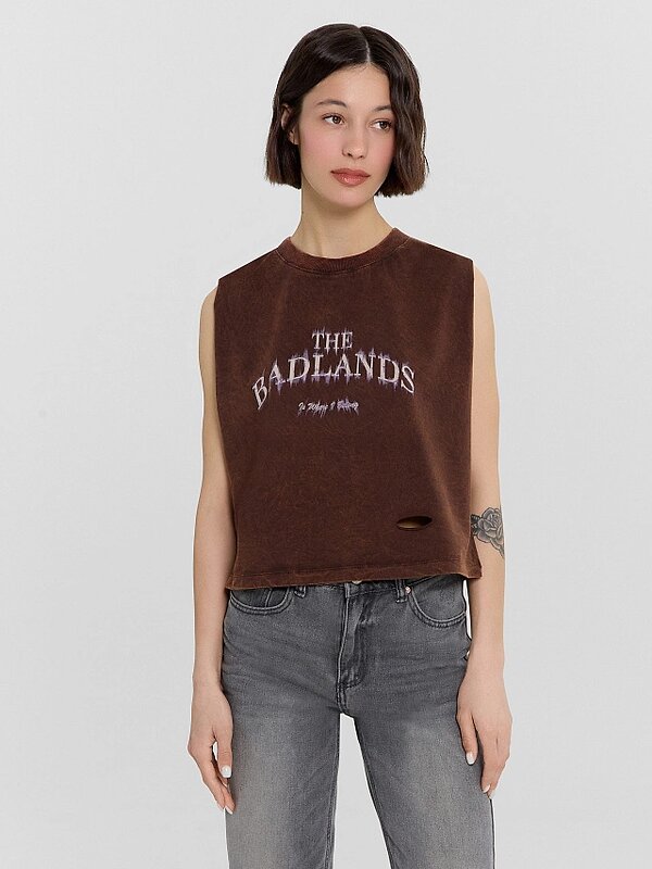 MARK FORMELLE Топ 534736 112992R коричневый acid wash +печать