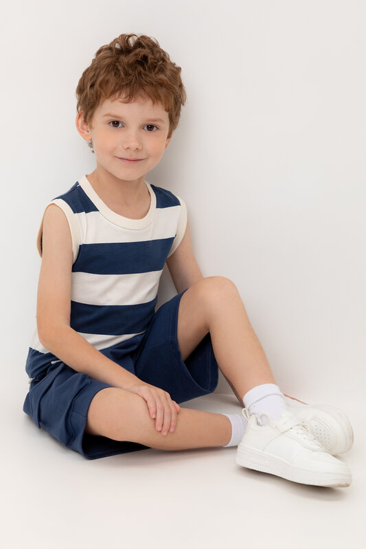 CROCKID Майка 534867 КР 302476-1 синий, суровый, полоска