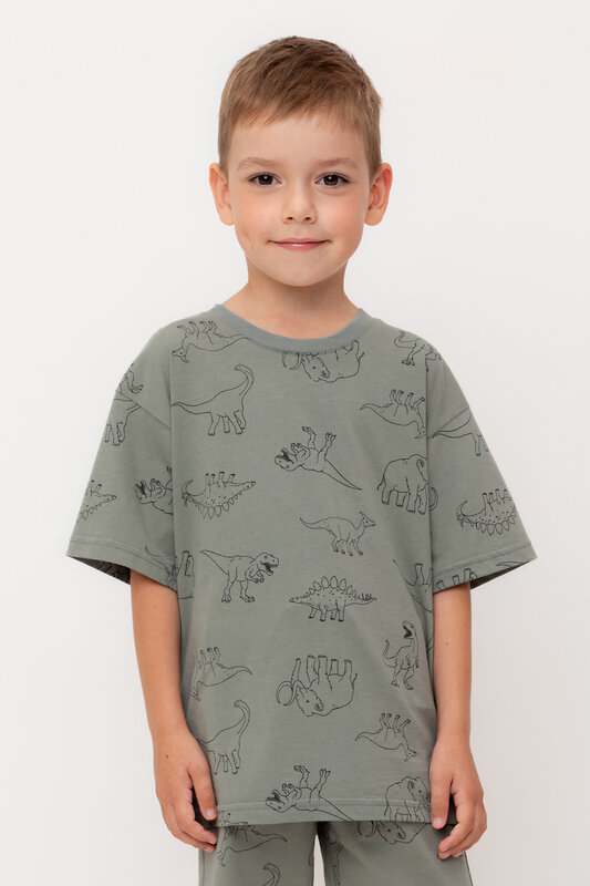 CROCKID Фуфайка 534933 КР 302462 зеленый чай, динозавры