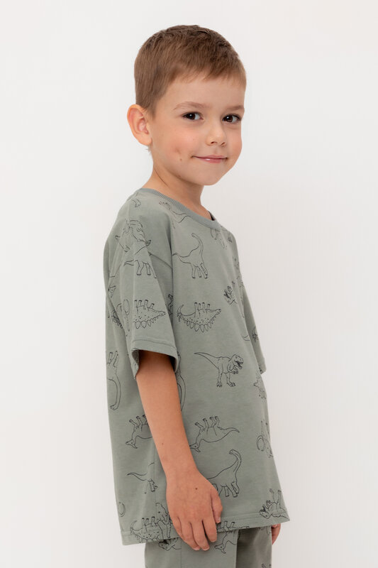 CROCKID Фуфайка 534933 КР 302462 зеленый чай, динозавры