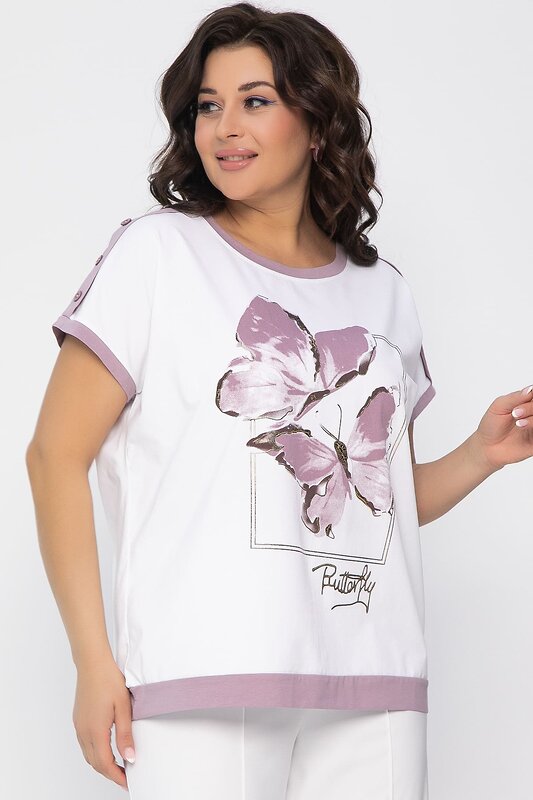 LT Collection Блуза 535329 Б13403-20М бело-сиреневый