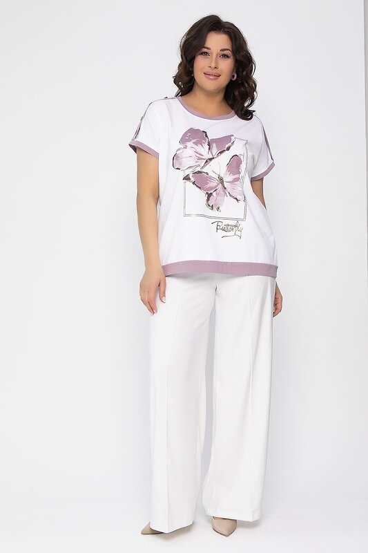 LT Collection Блуза 535329 Б13403-20М бело-сиреневый