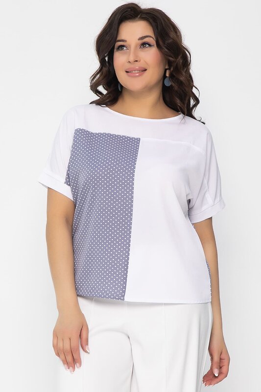 LT Collection Блуза 535336 Б13500-25М белый, серый