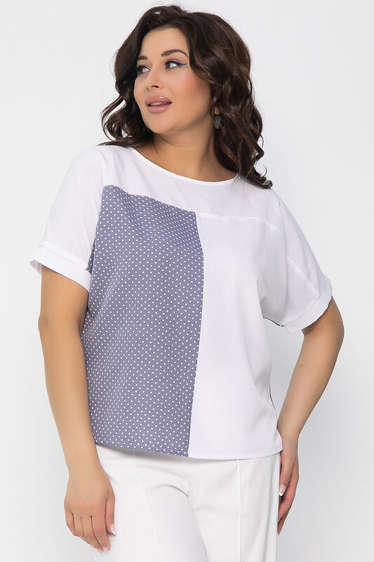 LT Collection Блуза 535336 Б13500-25М белый, серый